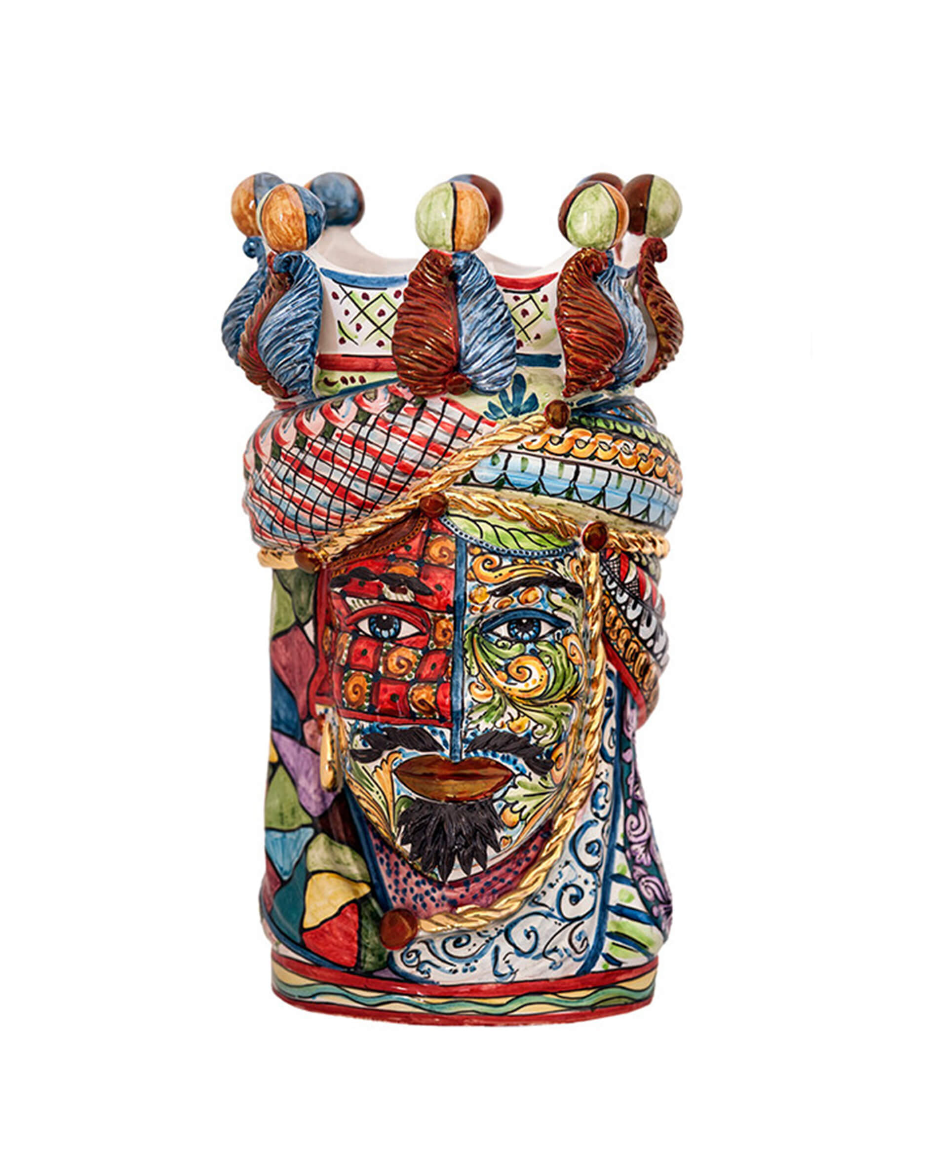 Testa di Moro uomo rosso rubino