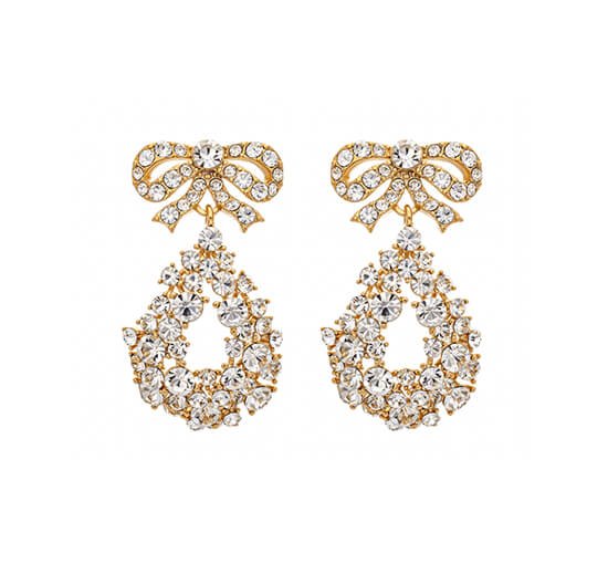 null - Alice bow earrings crystal gold