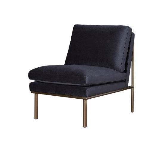 April lounge chair black pearl / brass OUTLET