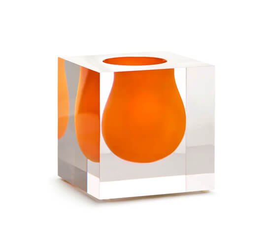 Orange - Bel Air Mini Scoop vase guld