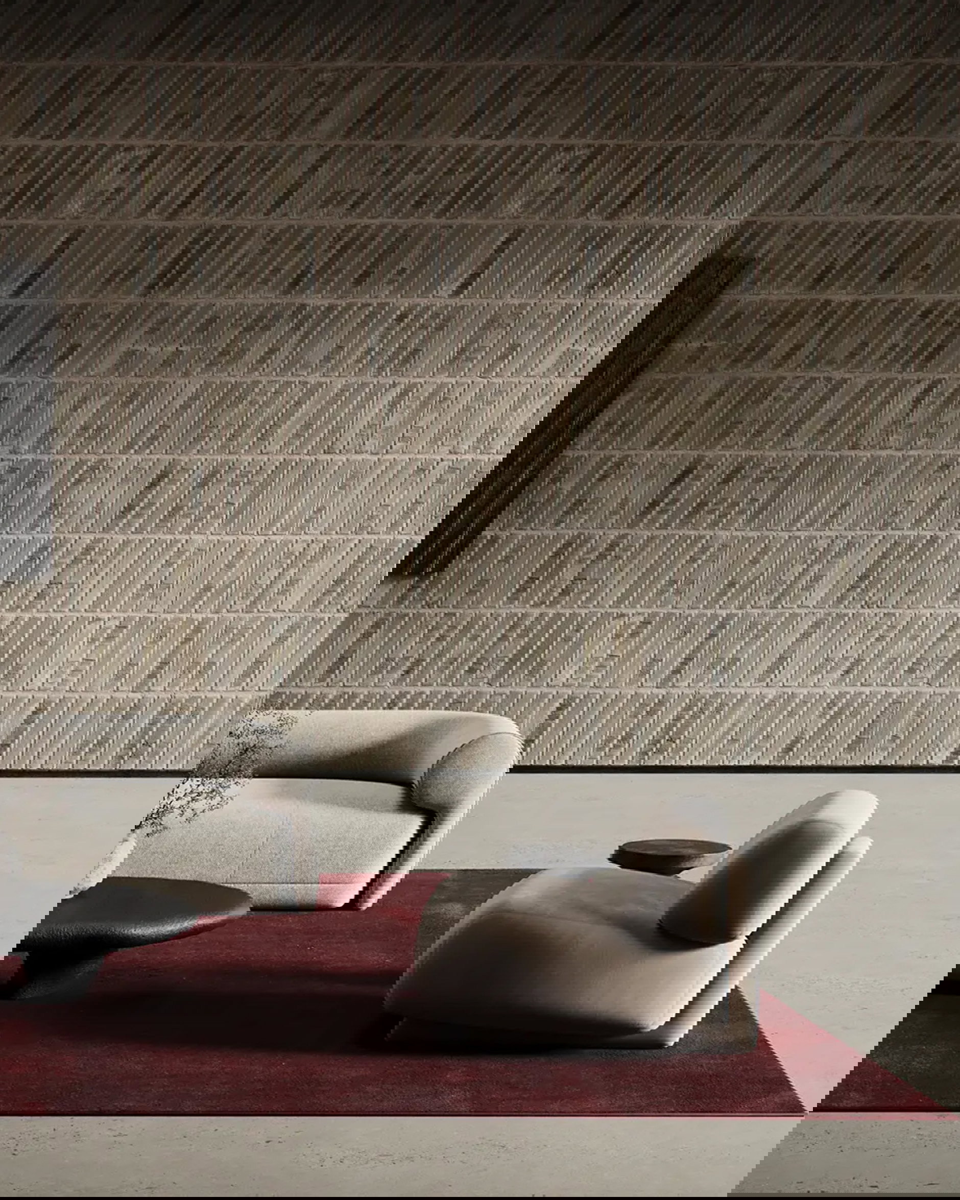 Solid vloerkleed bordeaux