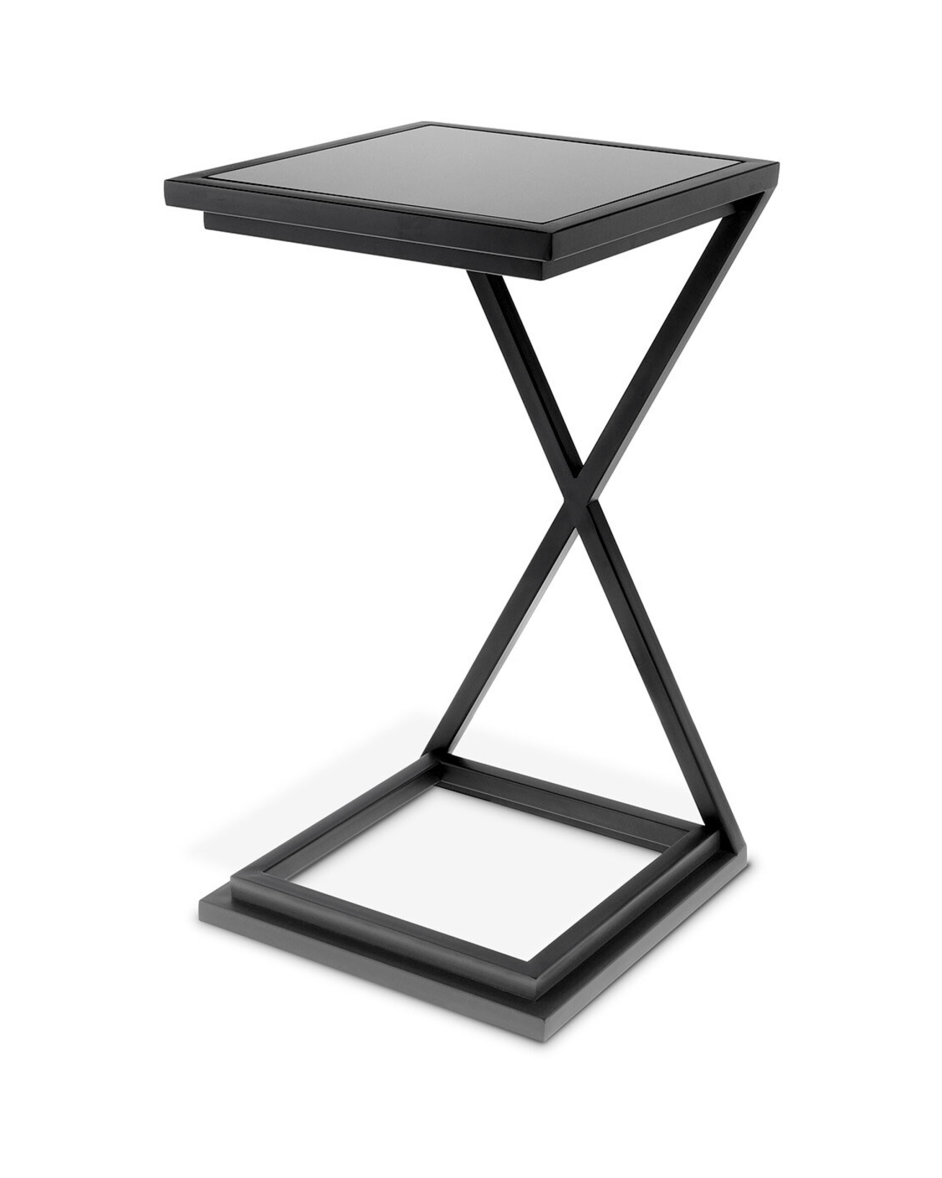 Cross Side Table Gun Metal
