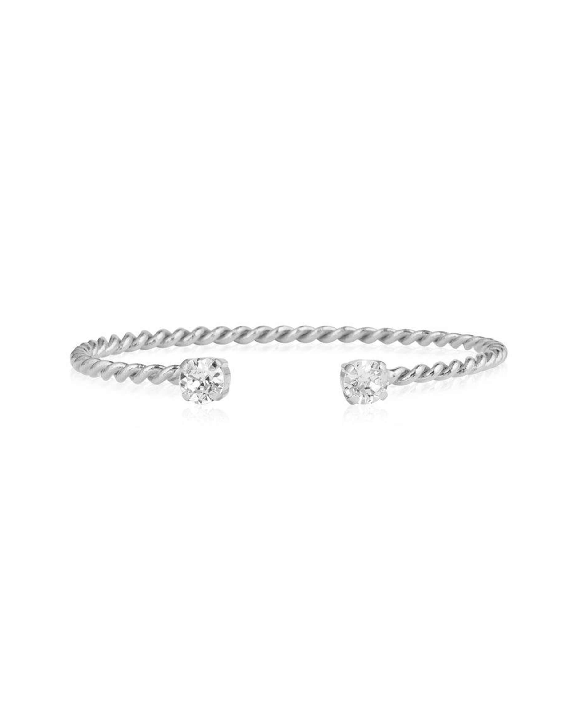 Mini Twisted armband crystal rhodium