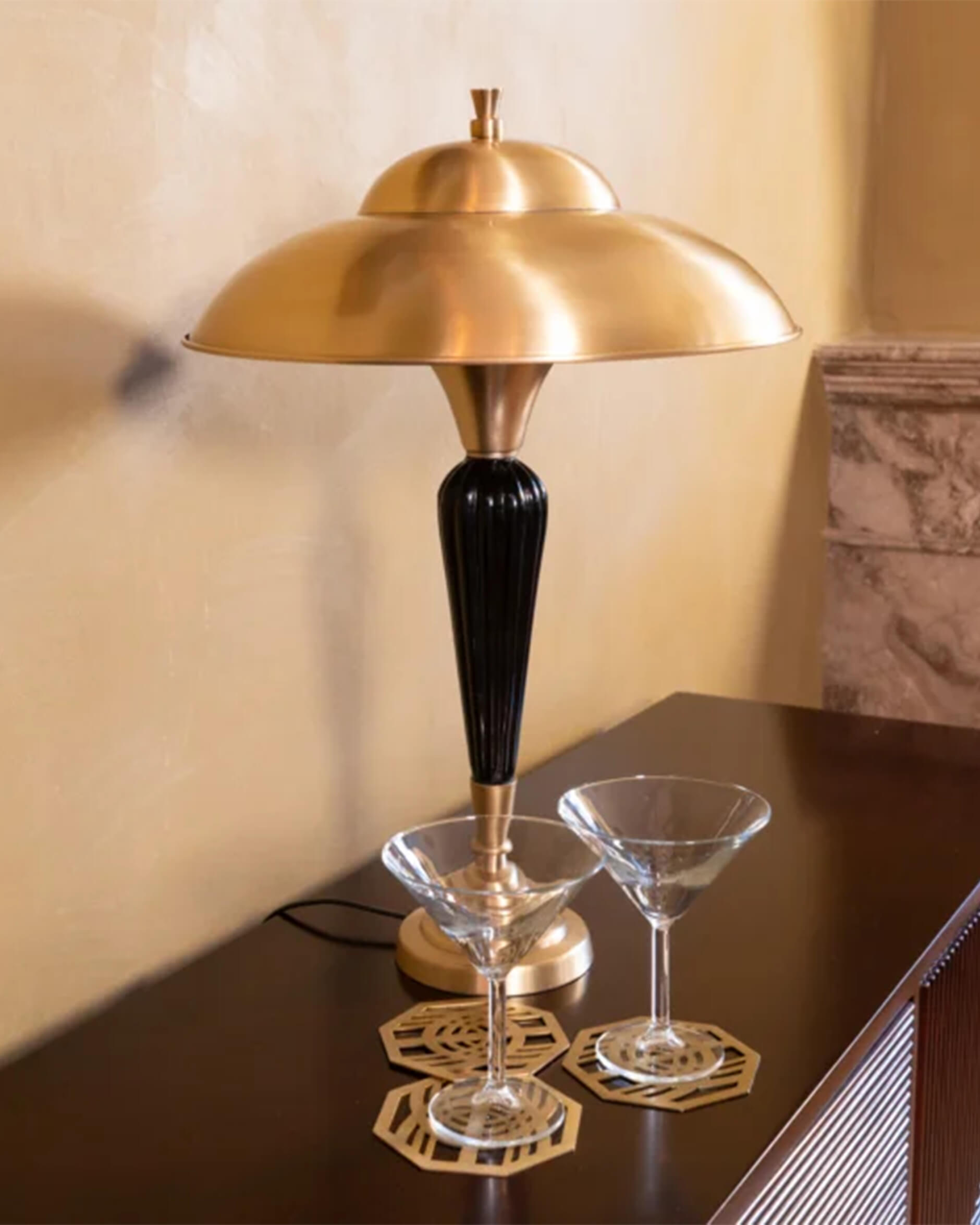 Miami Mushroom Desk Lamp Black/Gold