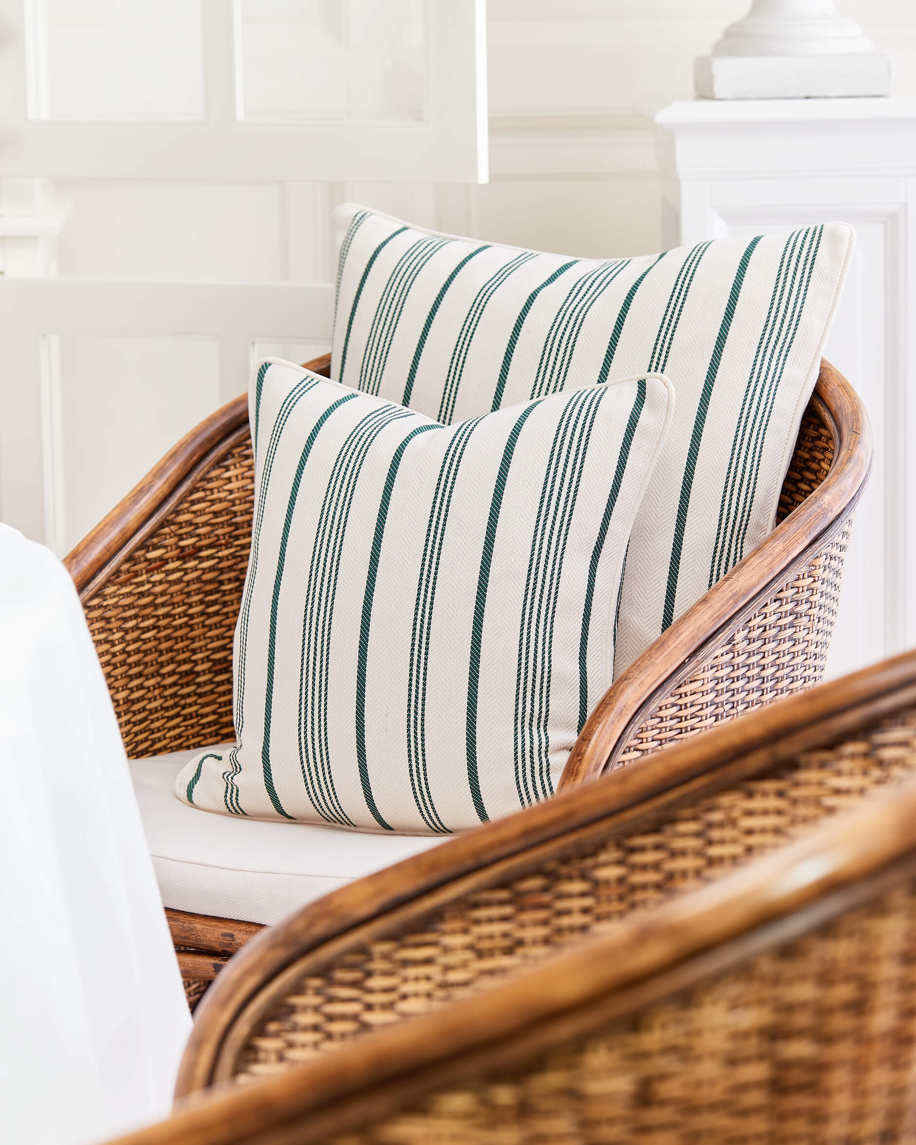 Glenda kuddfodral grön/vit