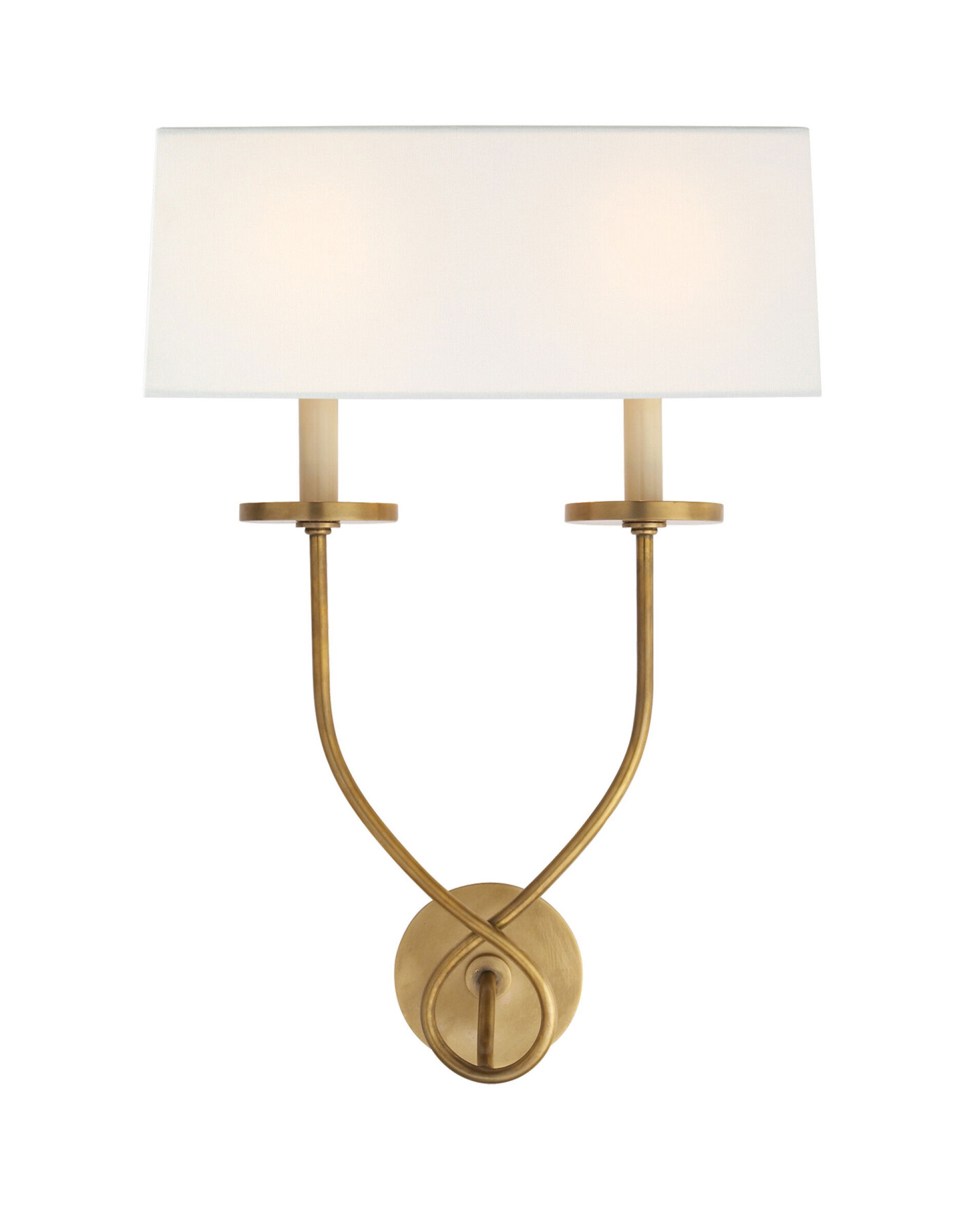 Symmetric Twist vägglampa dubbel antik mässing