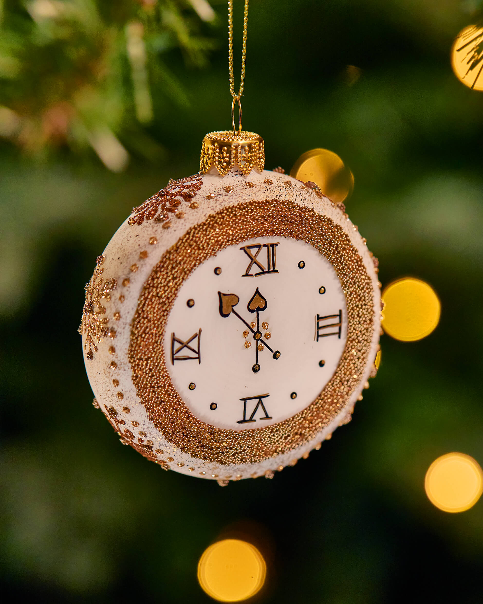 Orville klocka julgransdekoration vit