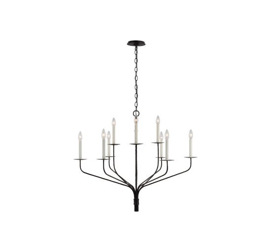Aged Iron - Belfair Two-Tier Chandelier Black Large