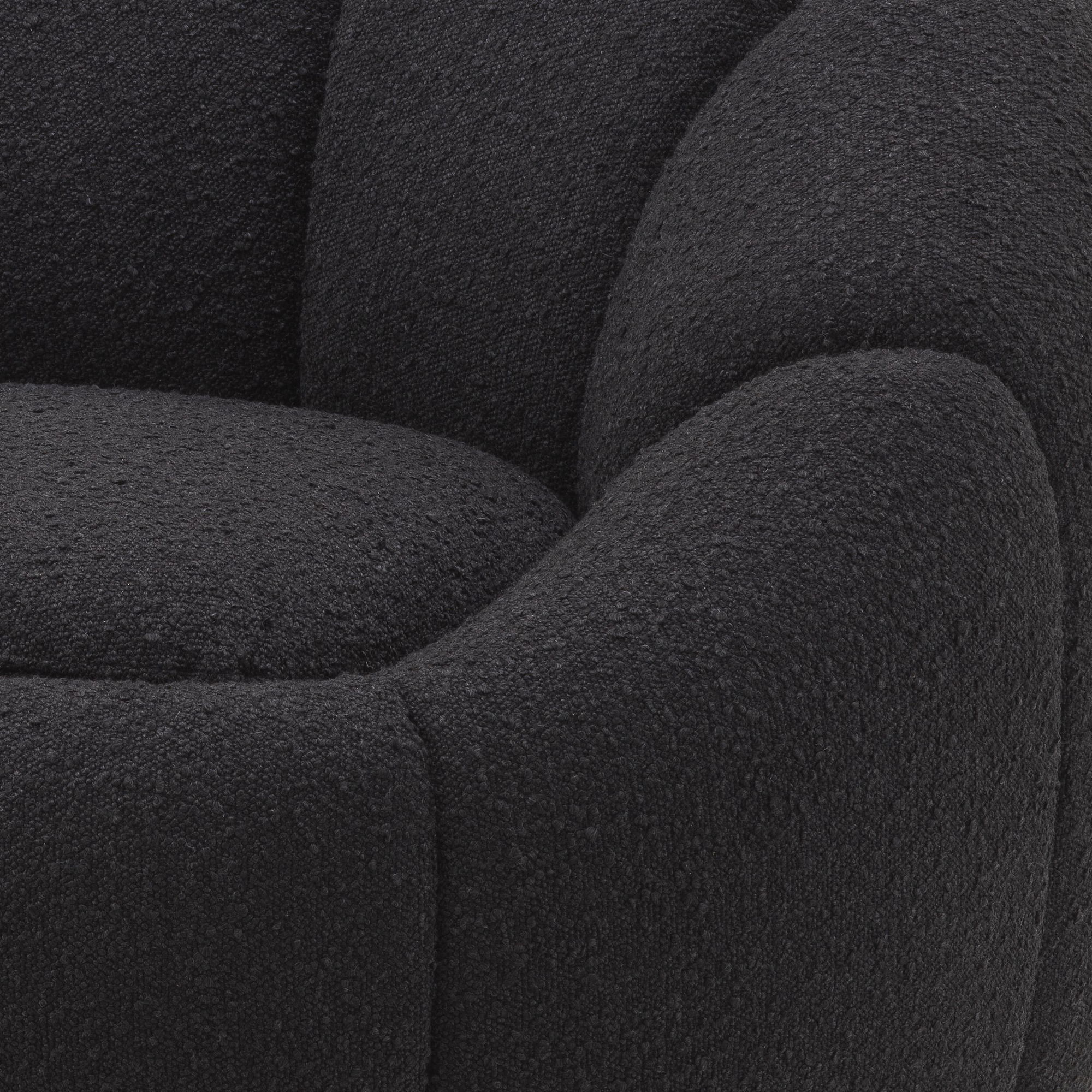 Inger Swivel Chair Bouclé Black