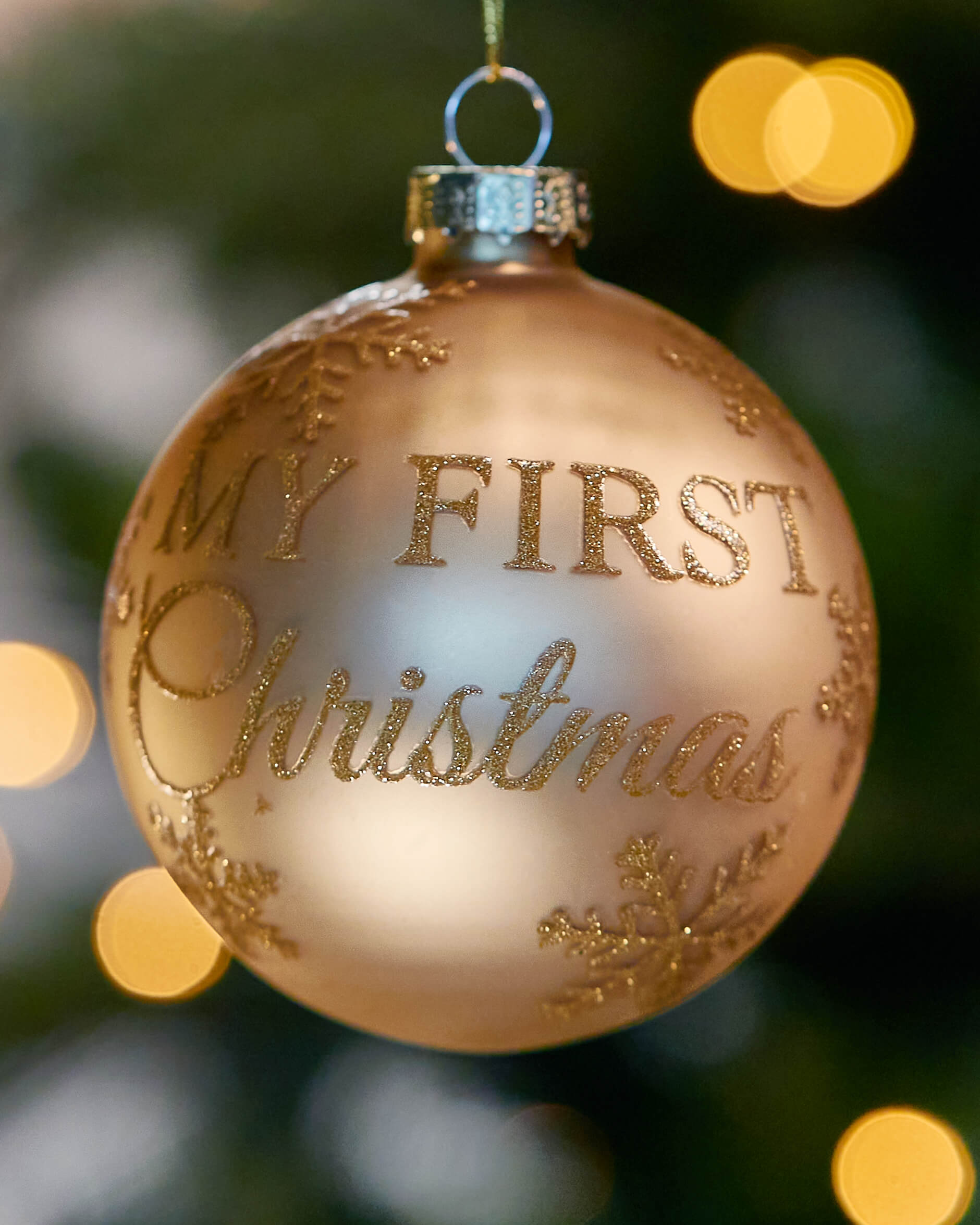 My First Christmas Bauble Gold 8cm