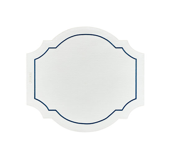 1 St. - Regatta Placemat Oval White/Blue