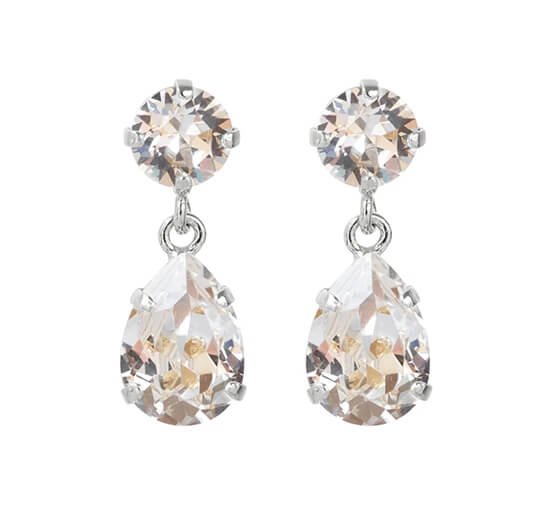 Crystal - Mini Drop Earrings Silk Rhodium