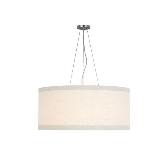 Burnished Silver Leaf - Walker Hanging Light Cream/Natural Linen Shade L