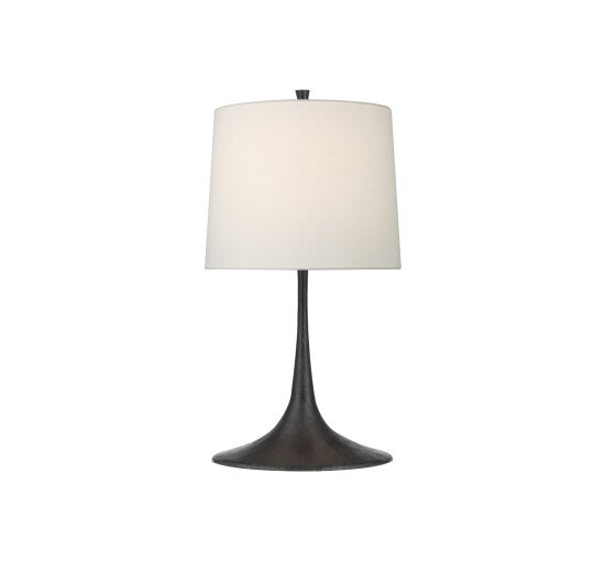 Aged Iron - Oscar Sculpted Table Lamp White Medium