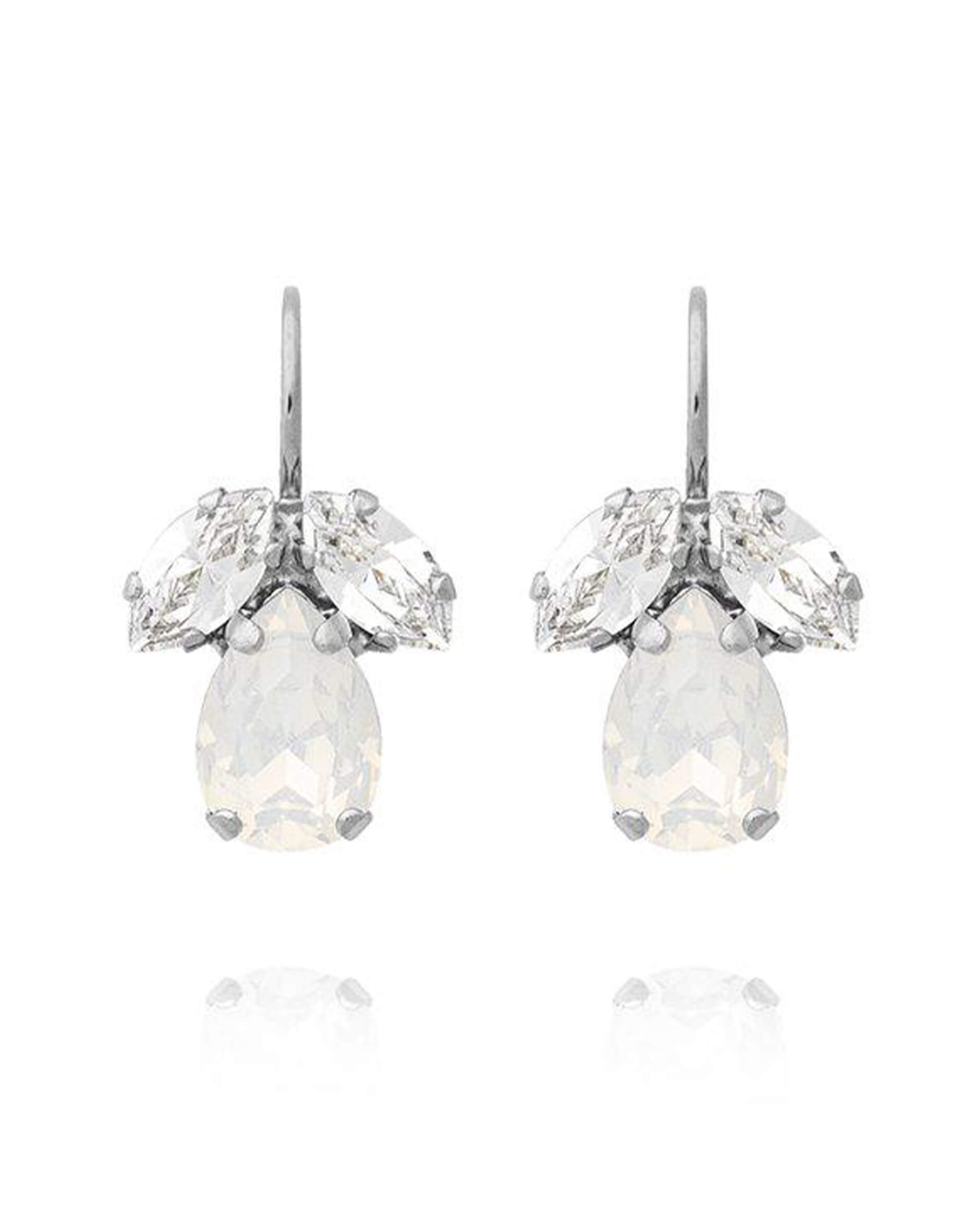 Petite Timo earrings white opal/crystal rhodium