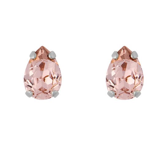 Vintage Rose - Petite Drop Stud Earrings Crystal Rhodium