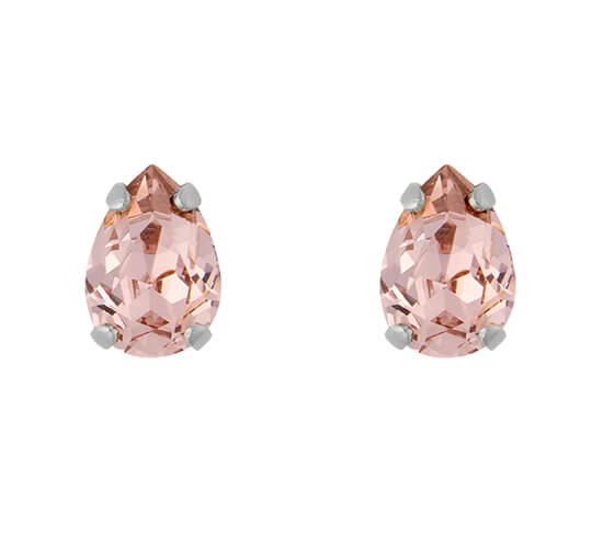 Rhodium - Petite Drop Stud Earrings Vintage Rose