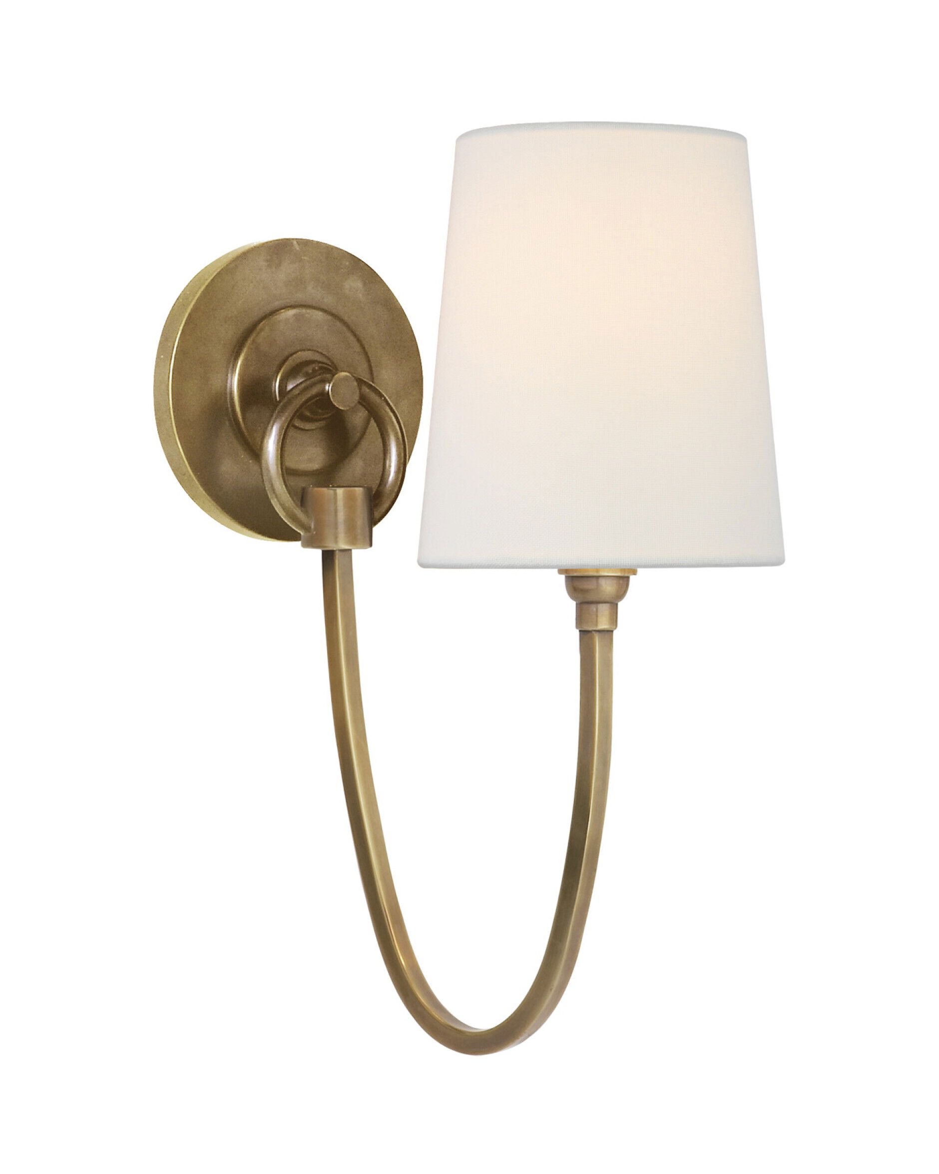 Reed vägglampa antik mässing