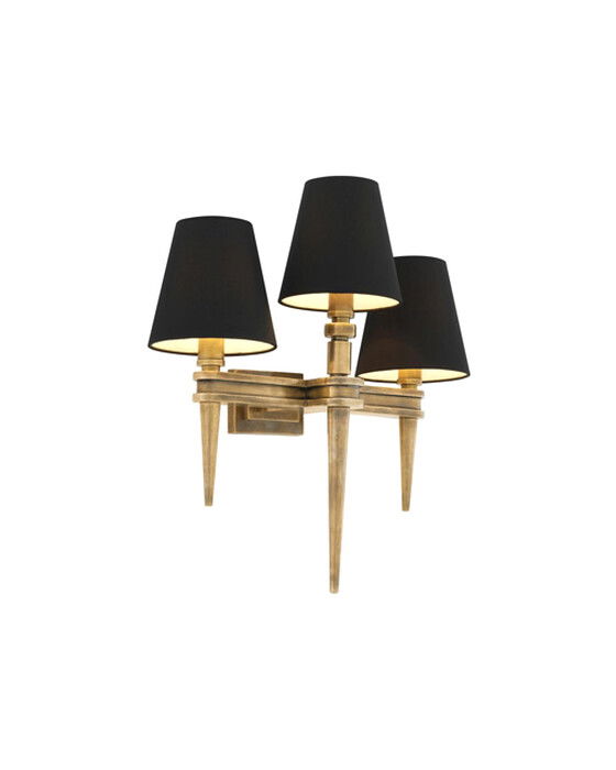 Waterloo vägglampa trippel vintage mässing