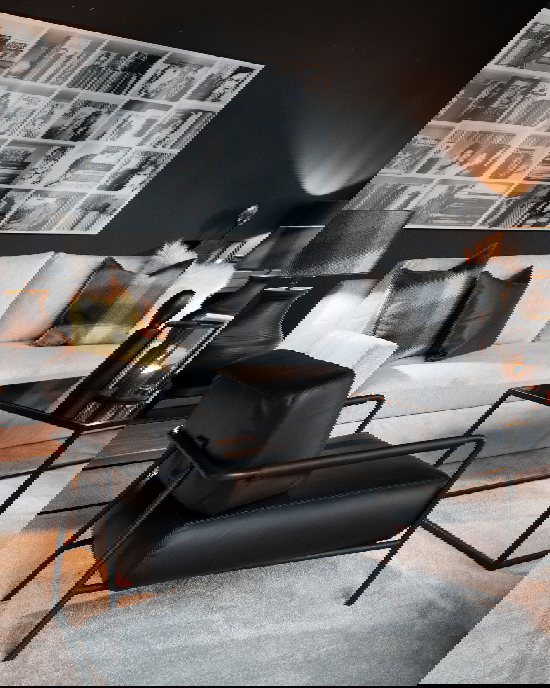 Sinclair fåtölj svart/taupe