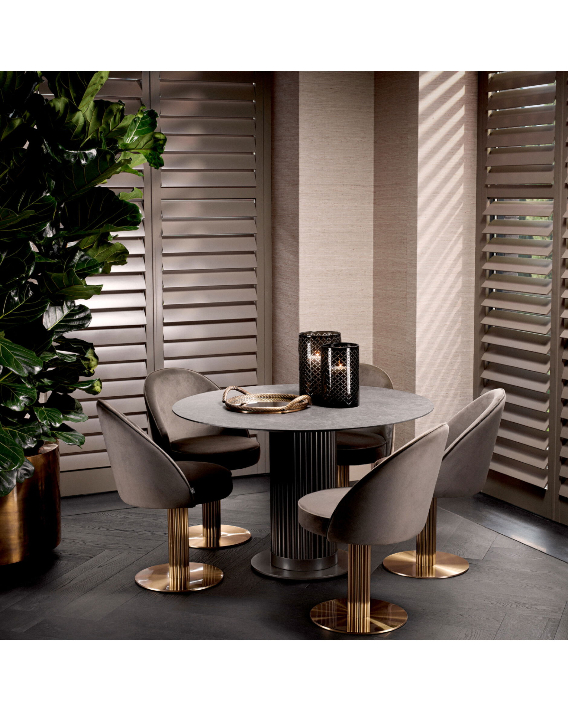 Volterra matbord rund brons