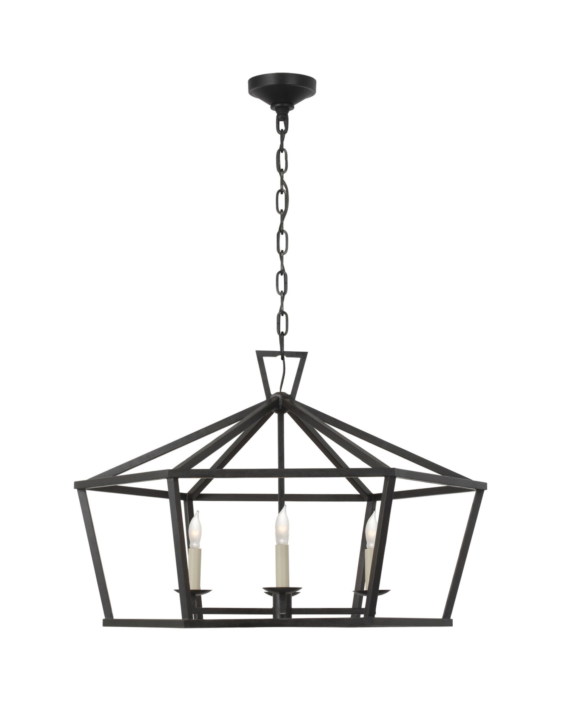 Darlana Wide Hexagonal Lantern Aged Iron