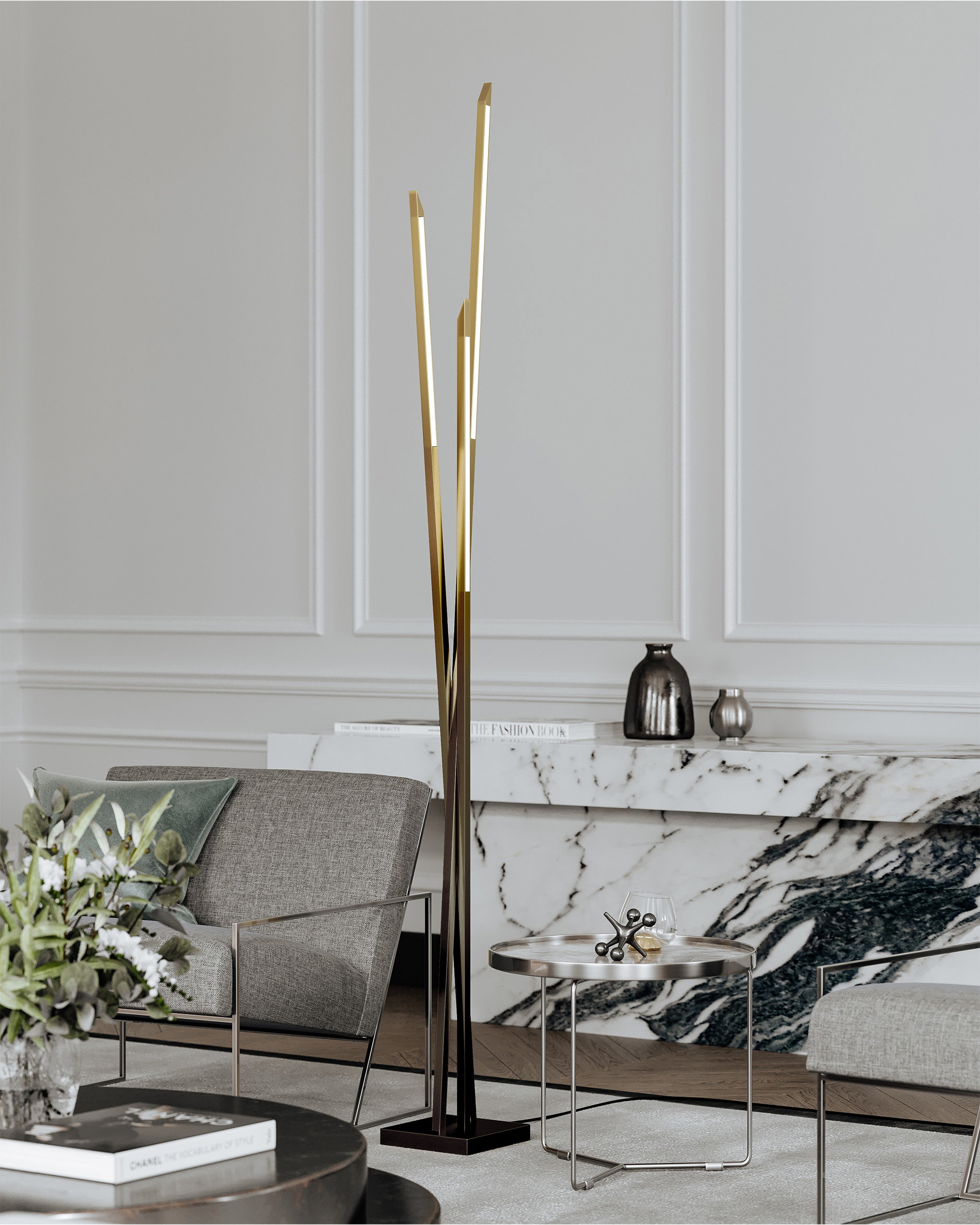 Gansevoort golvlampa gradient brass