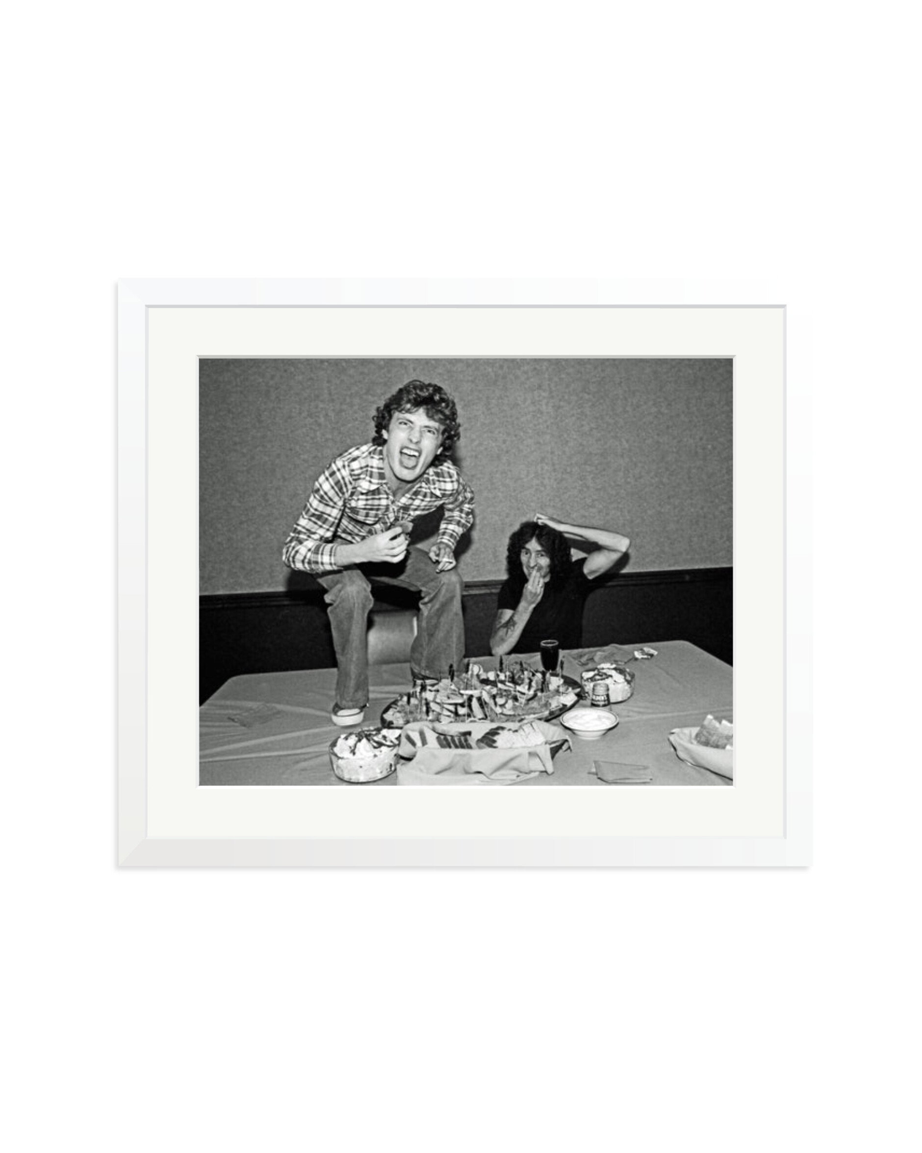 Angus Young and Bon Scott at Lunch, 1977 White / Large