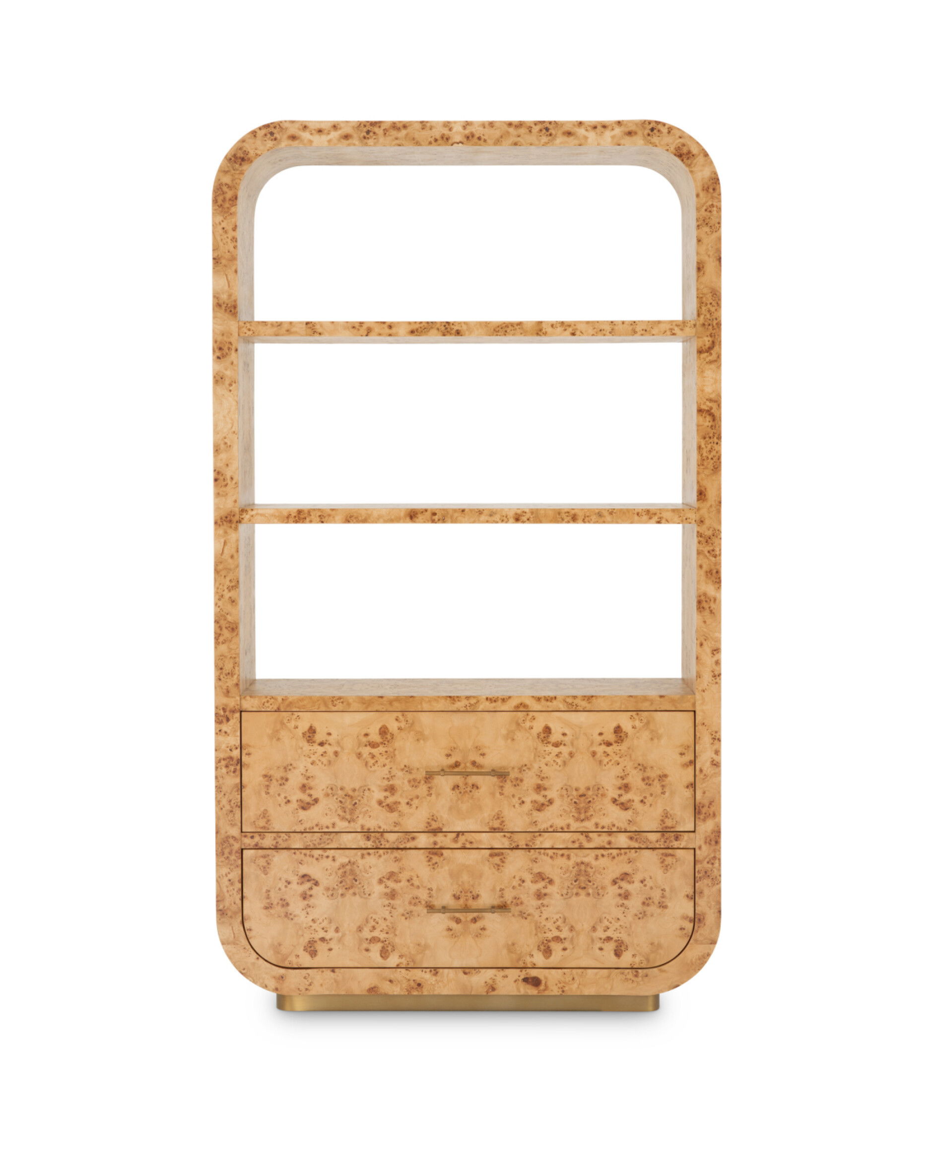 Quinton bokhylla light brown mappa burl