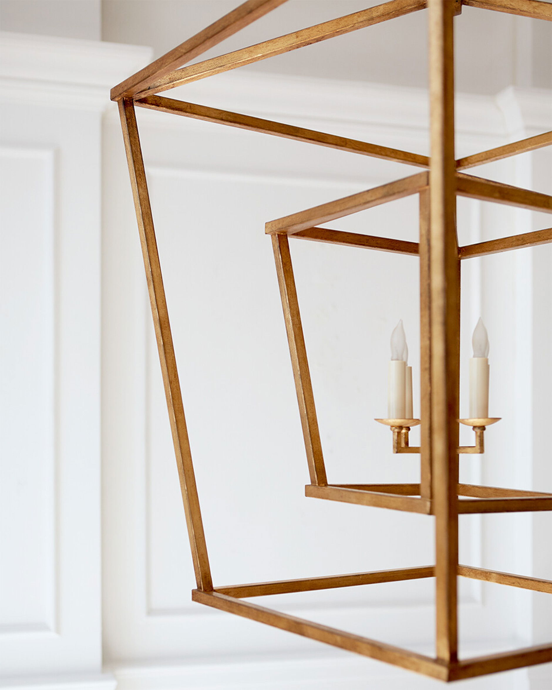 Darlana Double Cage Lantern Gilded Iron L