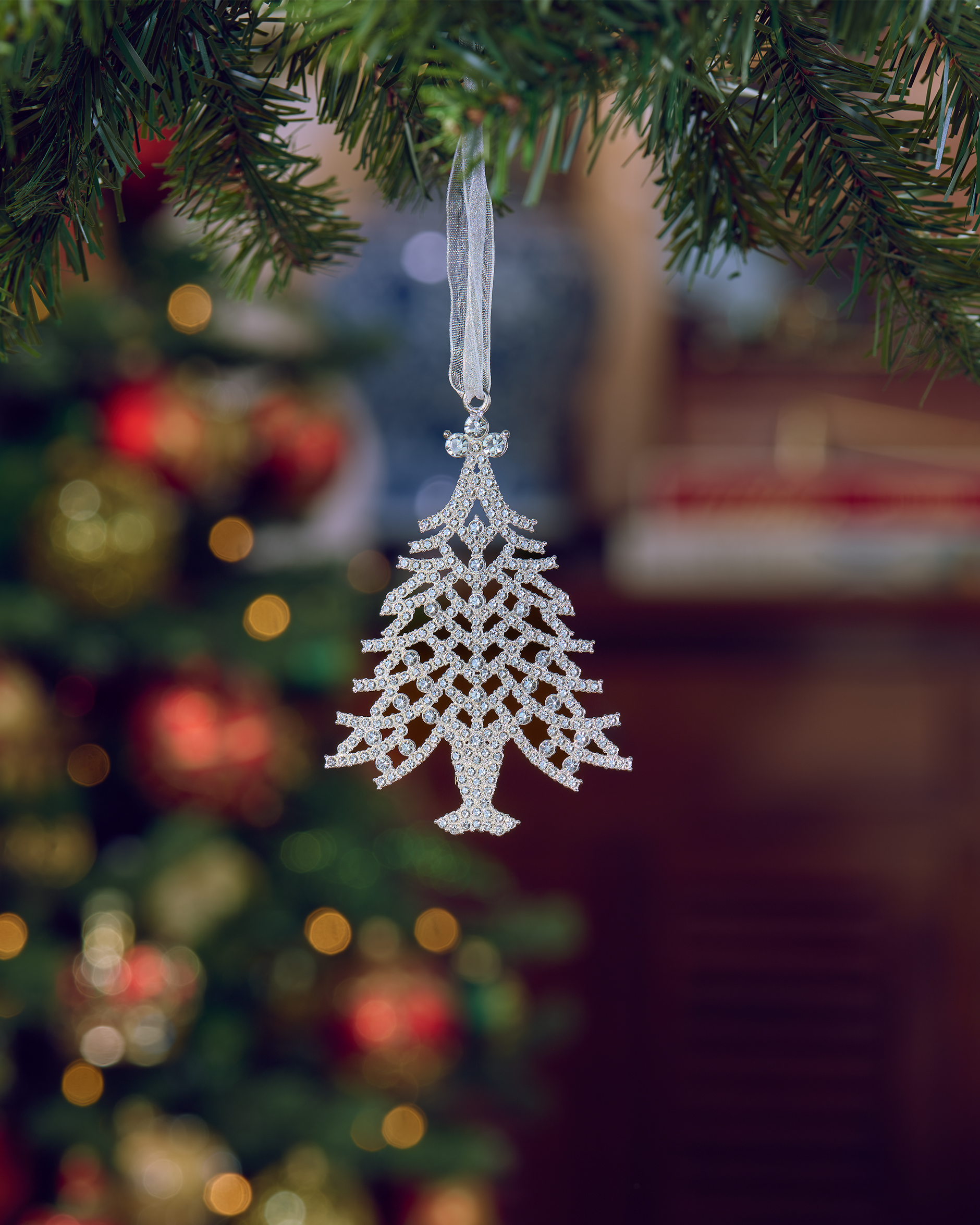 Frost kerstboomdecoratie zilver