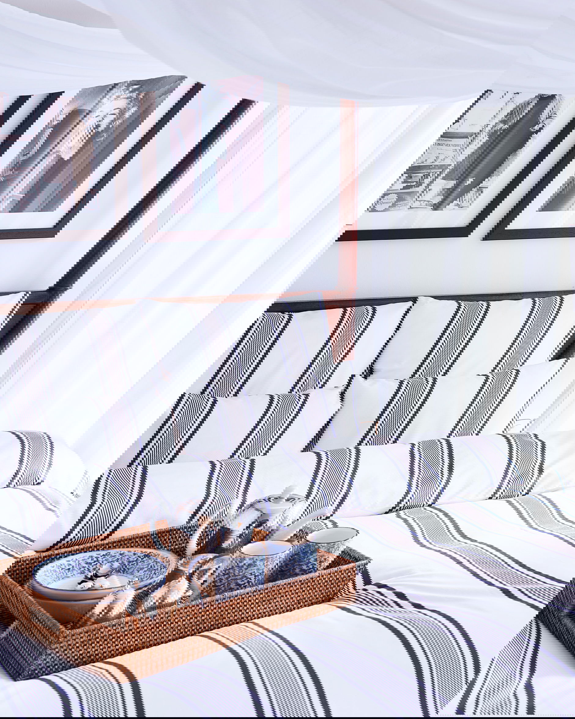 Cap Ferrat örngott randigt 2-pack