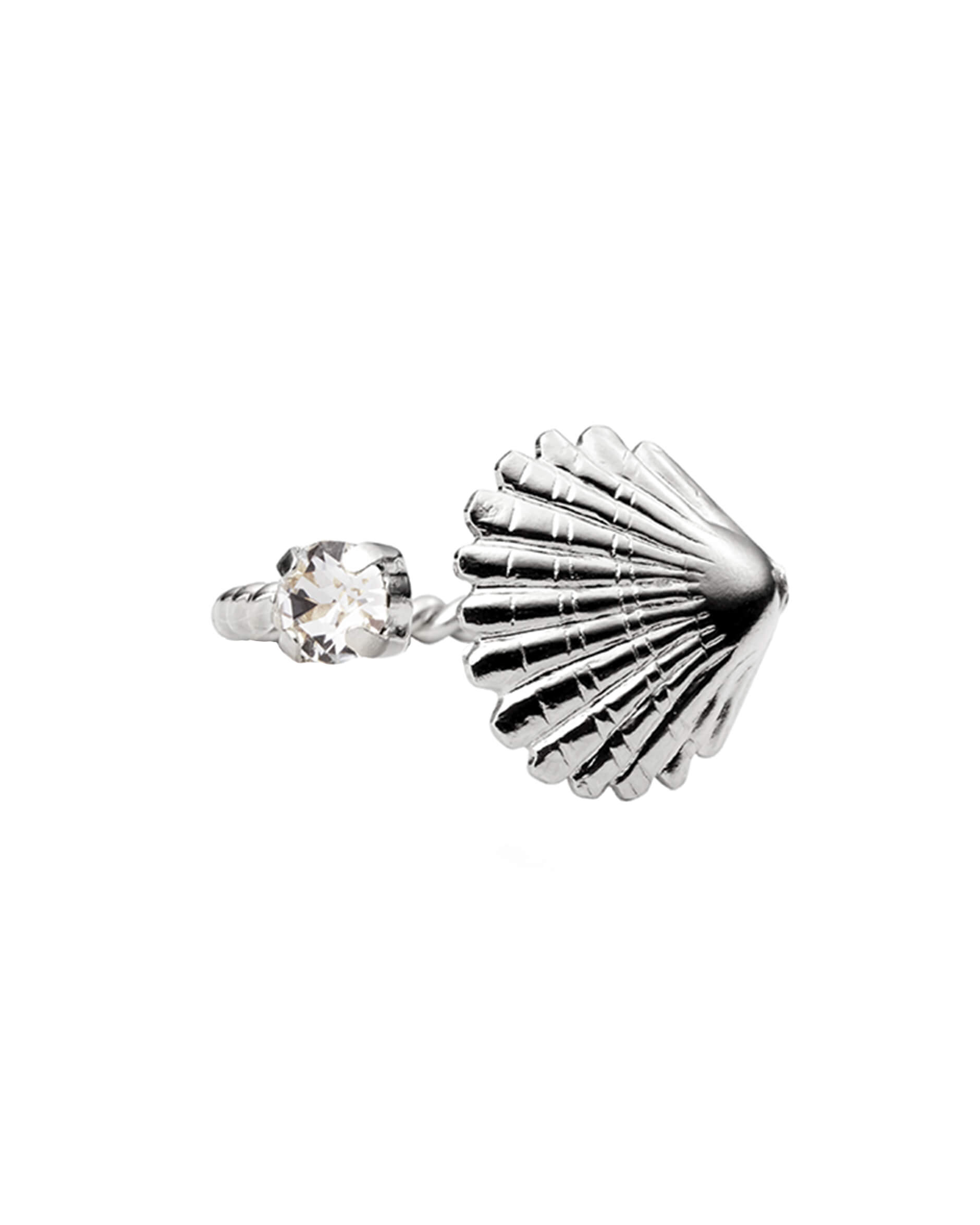 Mini Shell ring crystal rhodium