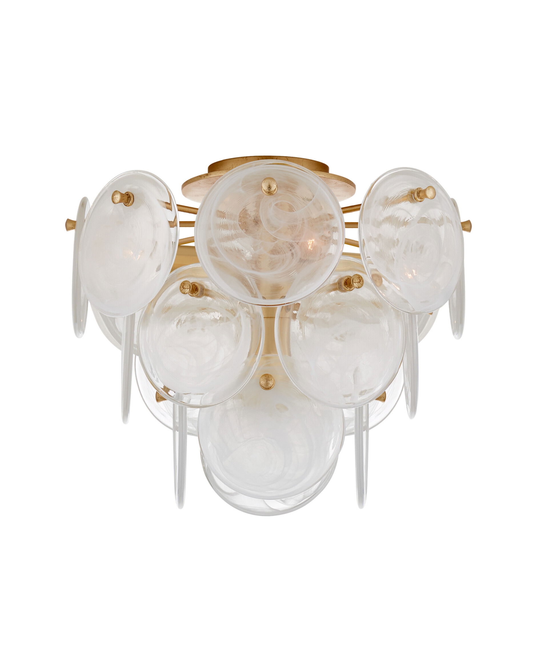 Loire plafond guld/vitt glas M