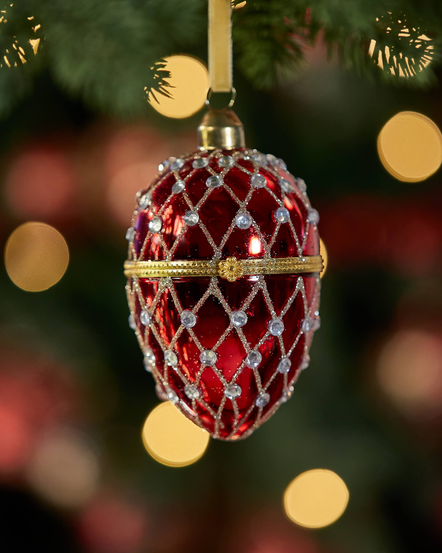 Dalton fabergéägg juldekoration röd