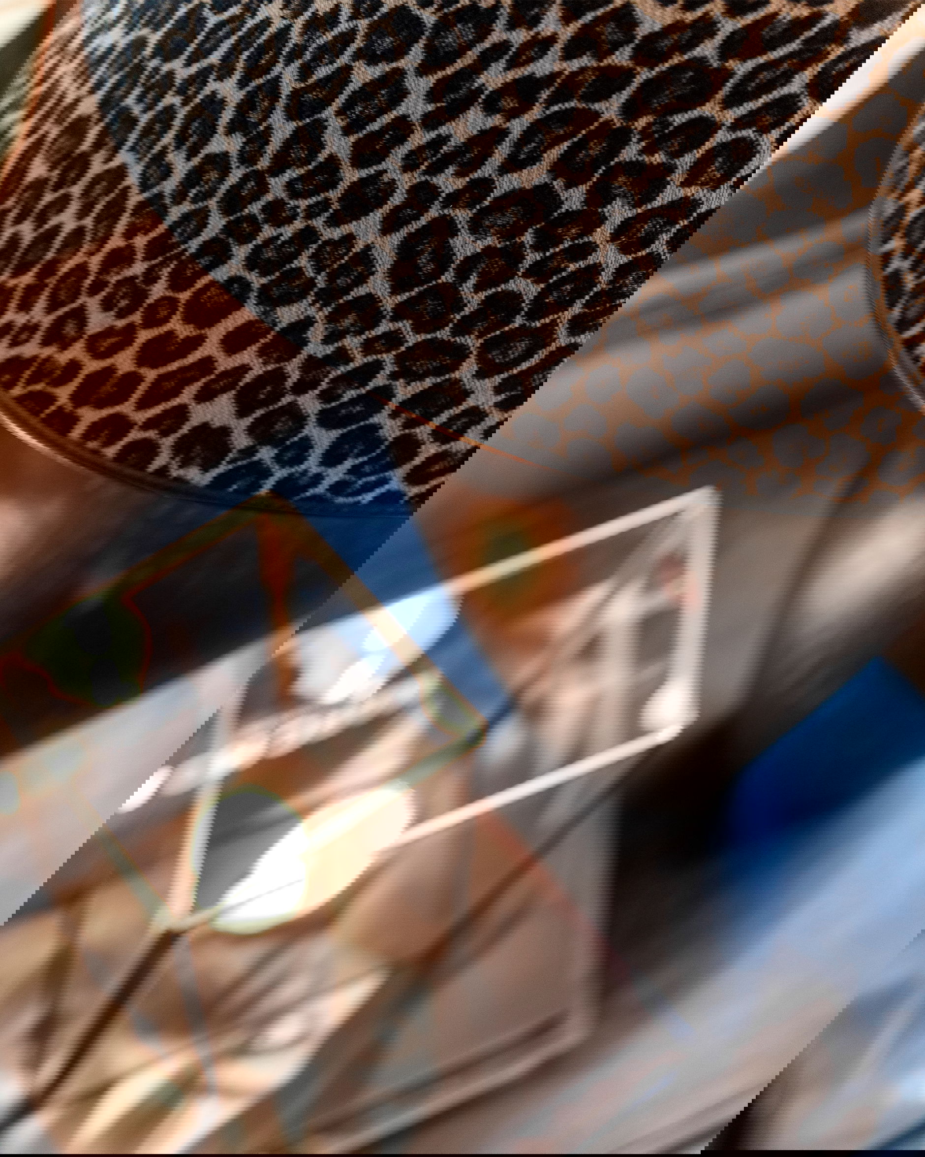 Leopard lampskärm cylinder mönstrad