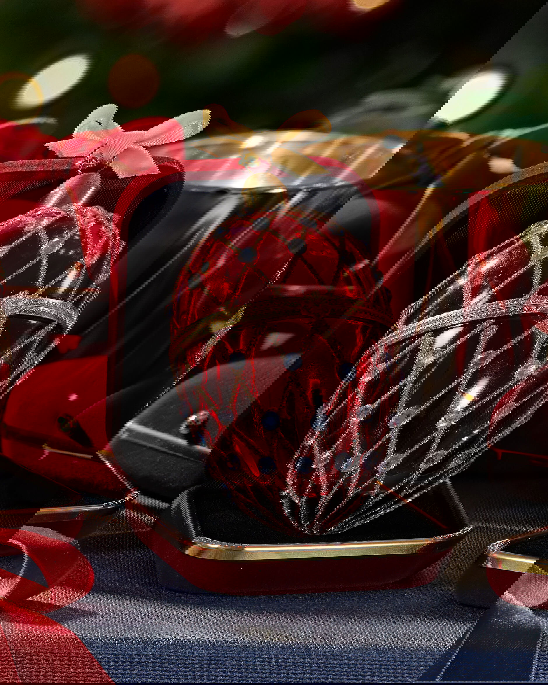 Dalton fabergéägg juldekoration röd