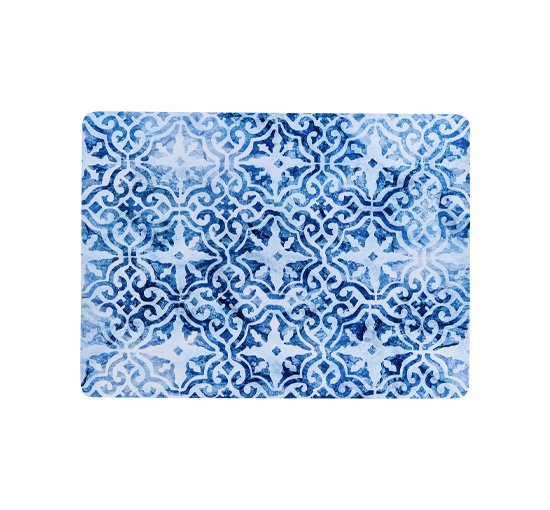 Rektangulär - Portofino bordsunderlägg blå/vit 6-pack