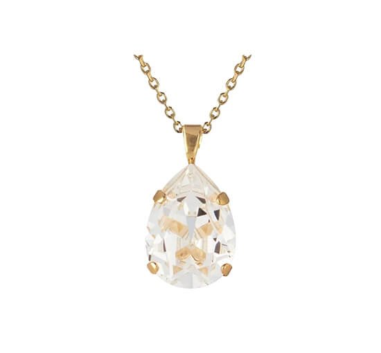 Gold - Mini Drop Necklace Crystal Rhodium