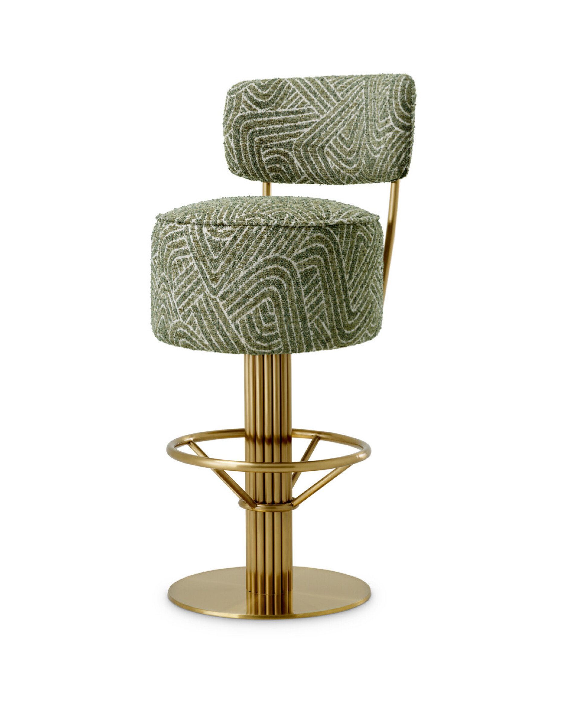 Carleton Swivel Bar Stool With Back Camari Green