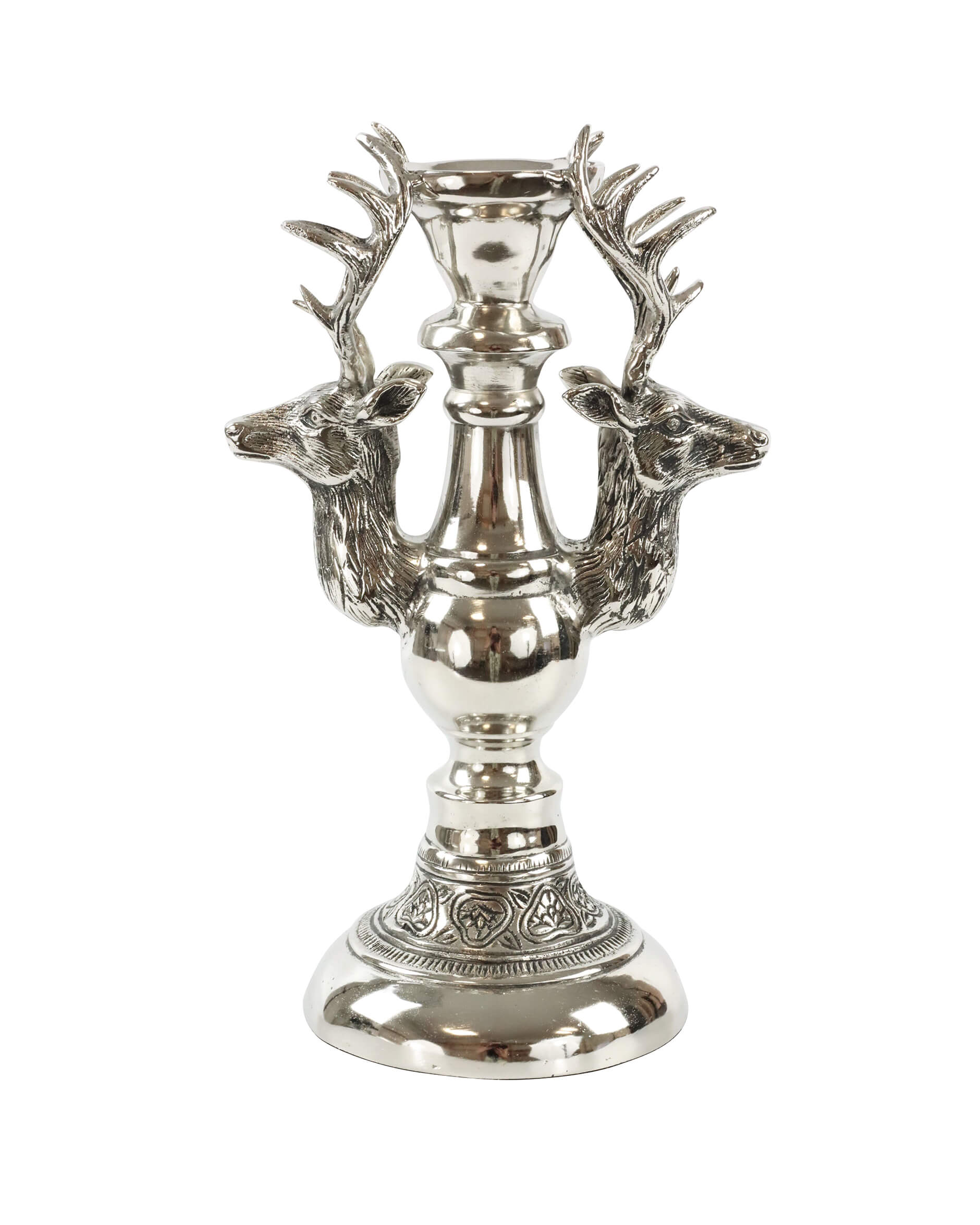 Hjort ljusstake silver