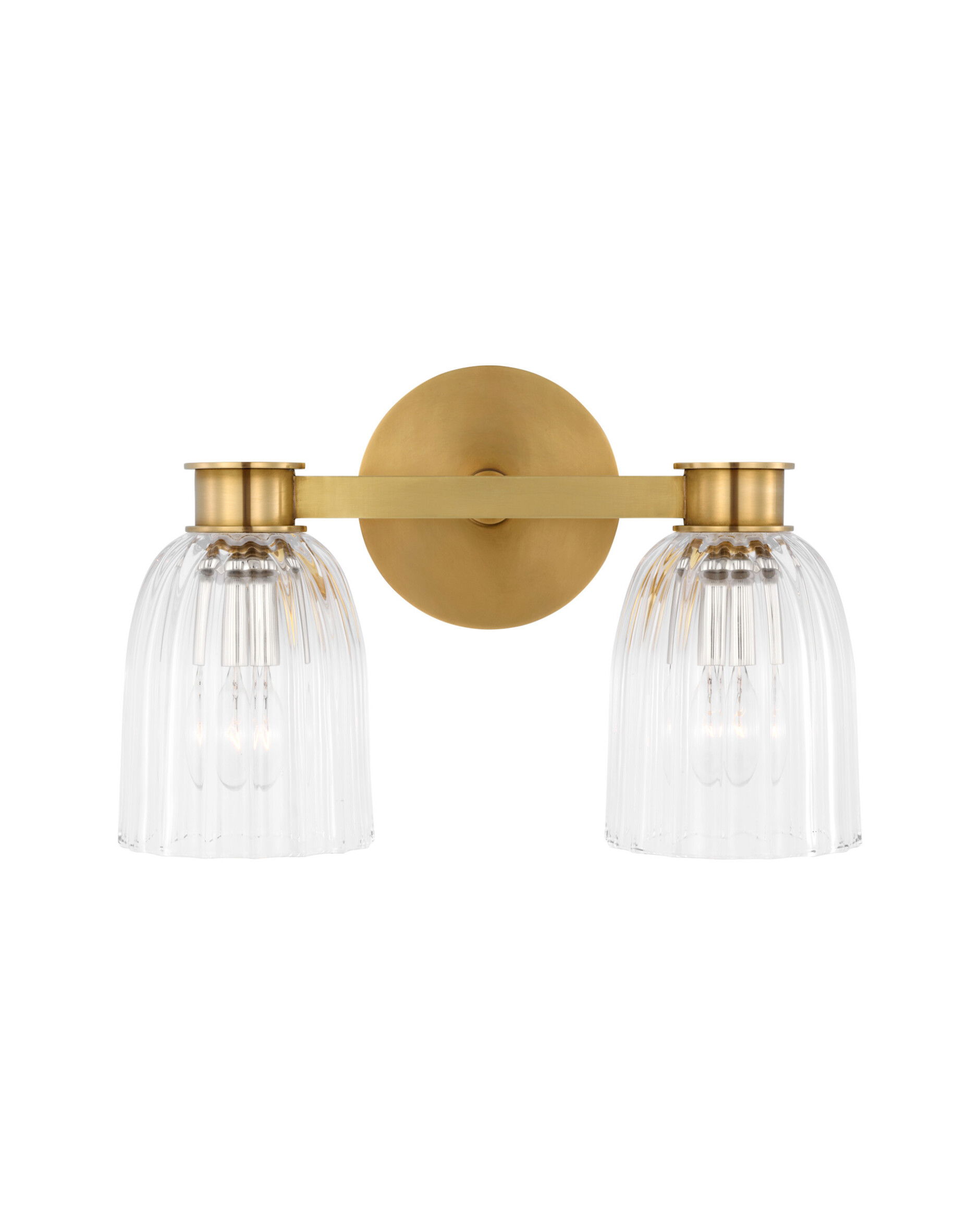 Asalea vägglampa dubbel antik mässing