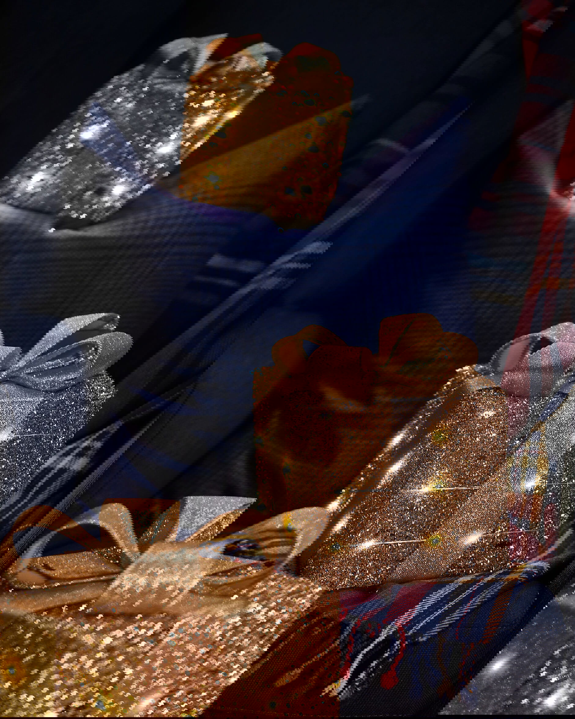 Trevor Paket LED Weihnachtsdekoration Champagner