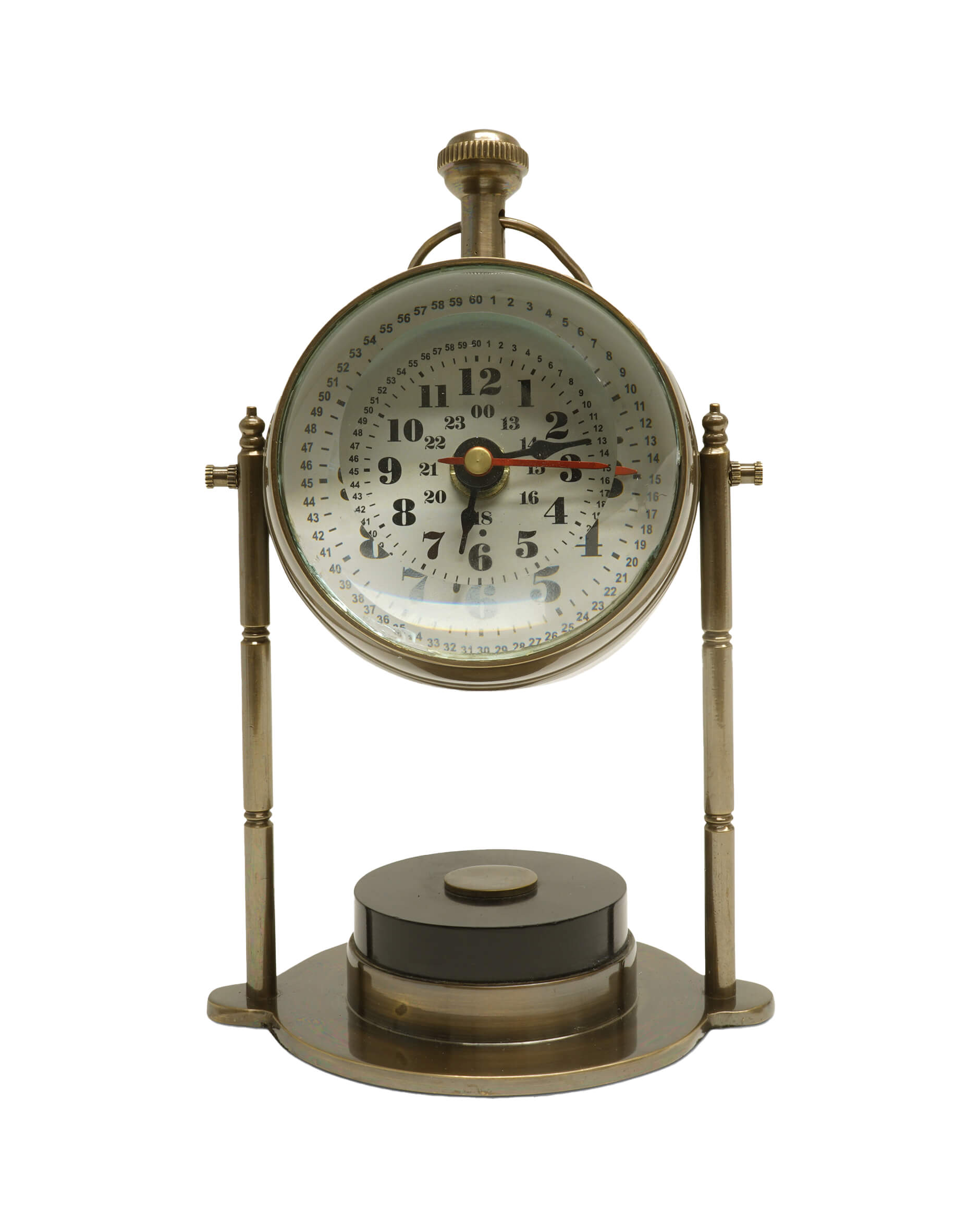 Lens Table Watch Brass