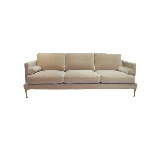 Bonham sofa 3-seater ivory/brass