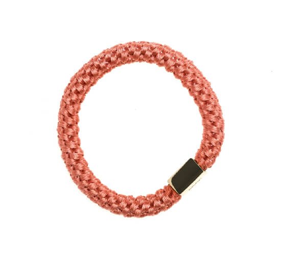 Coral - Fat Hair Tie Hair Elastic Sparkled Cool Camel