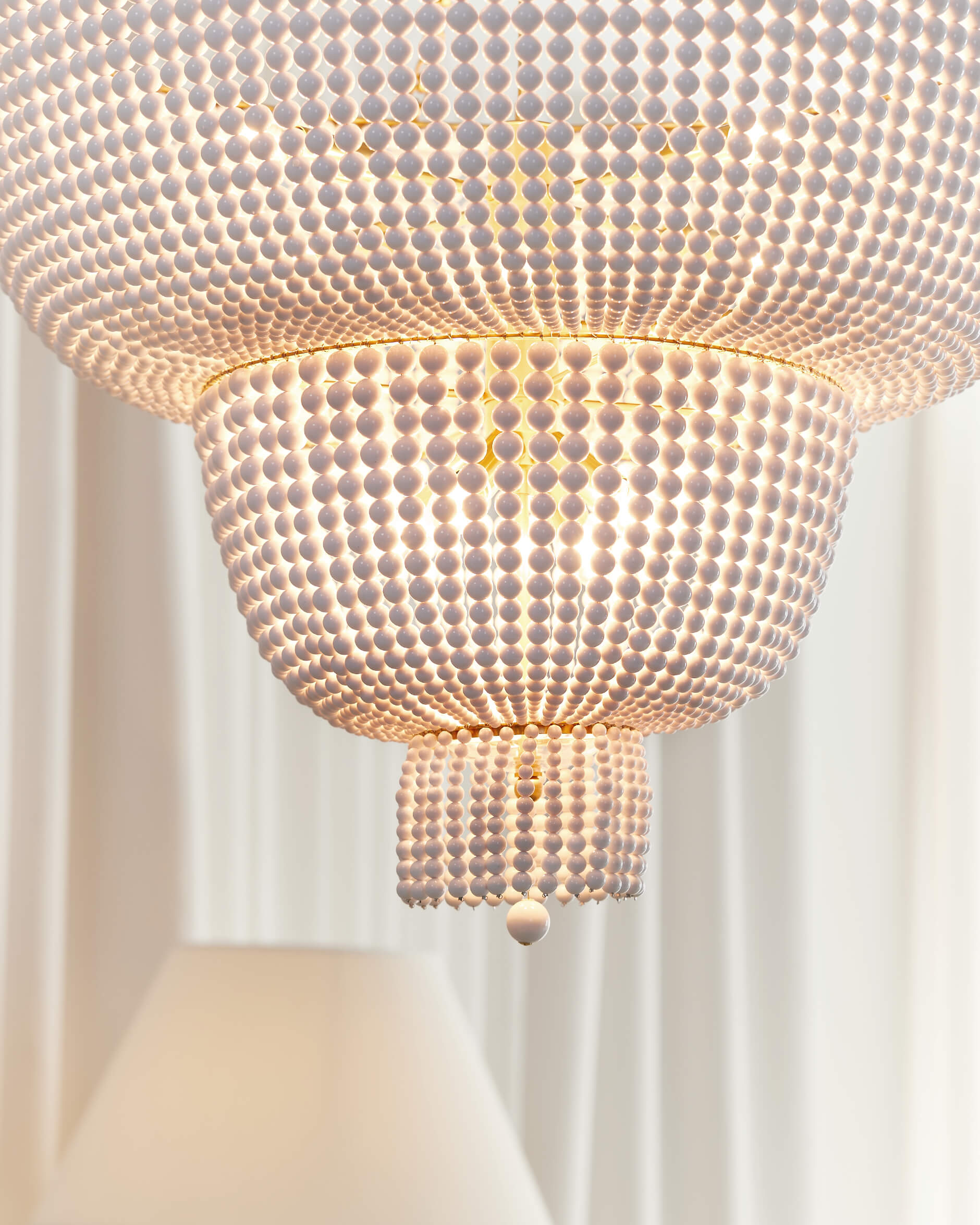 Jacqueline kristallkrona dubbel antik mässing/vit