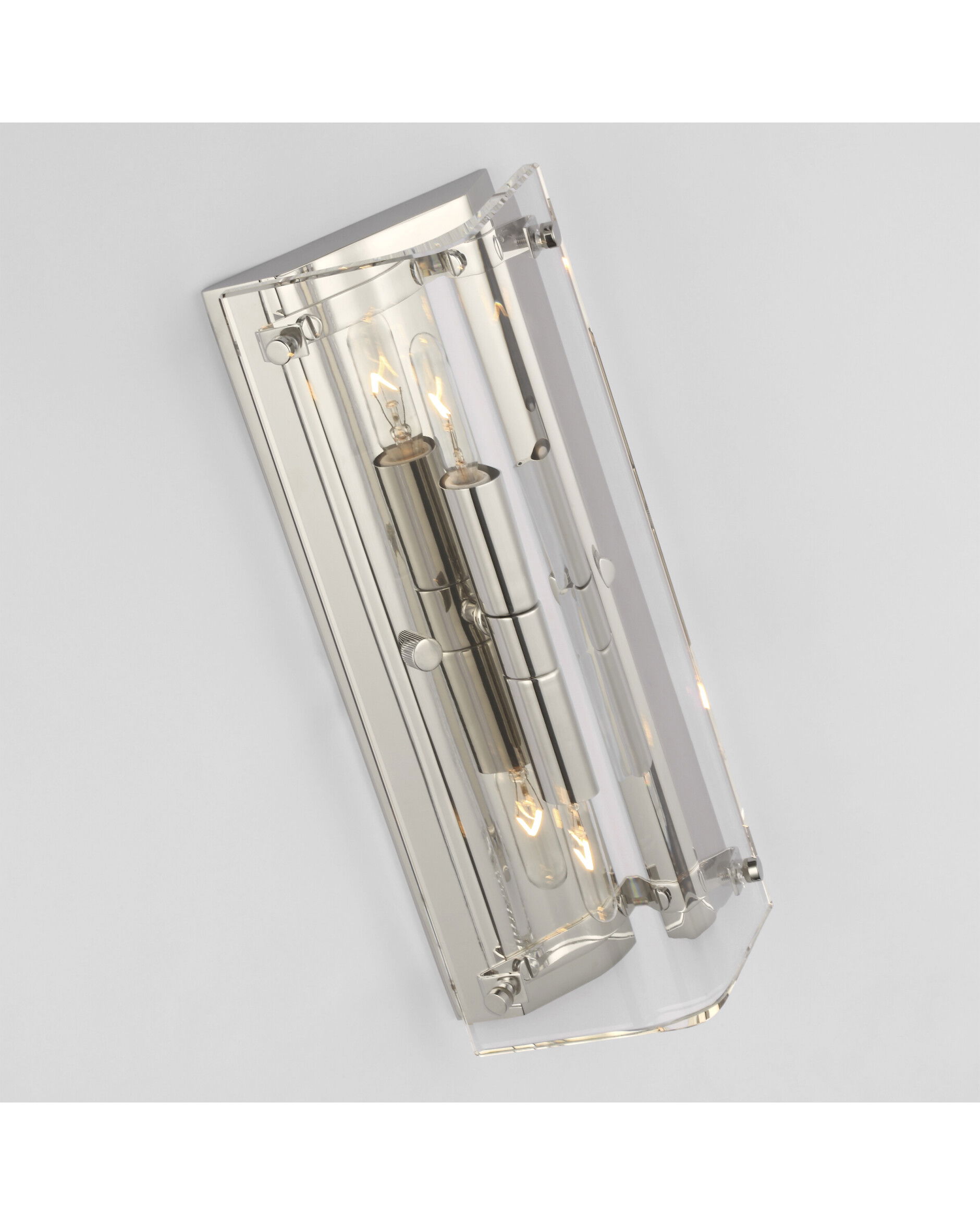 Clayton vägglampa crystal/nickel