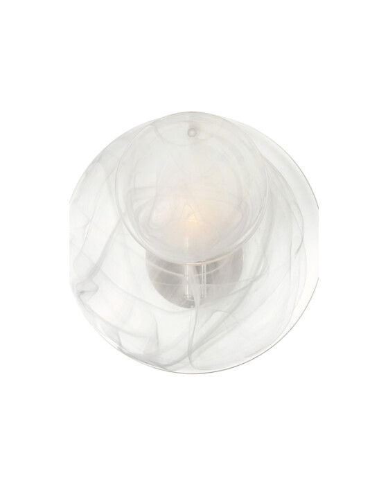 Loire vägglampa nickel/vitt glas