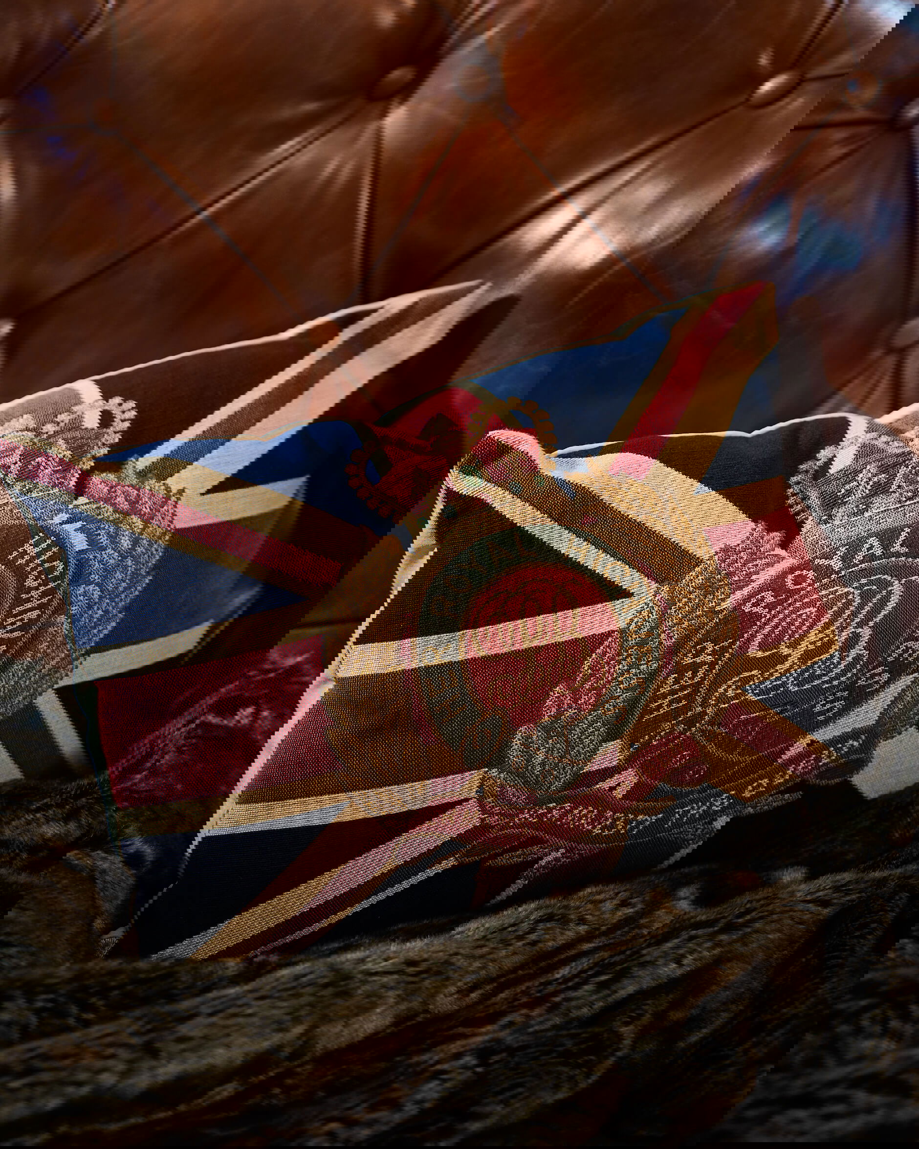 Sandringham kudde blå/röd